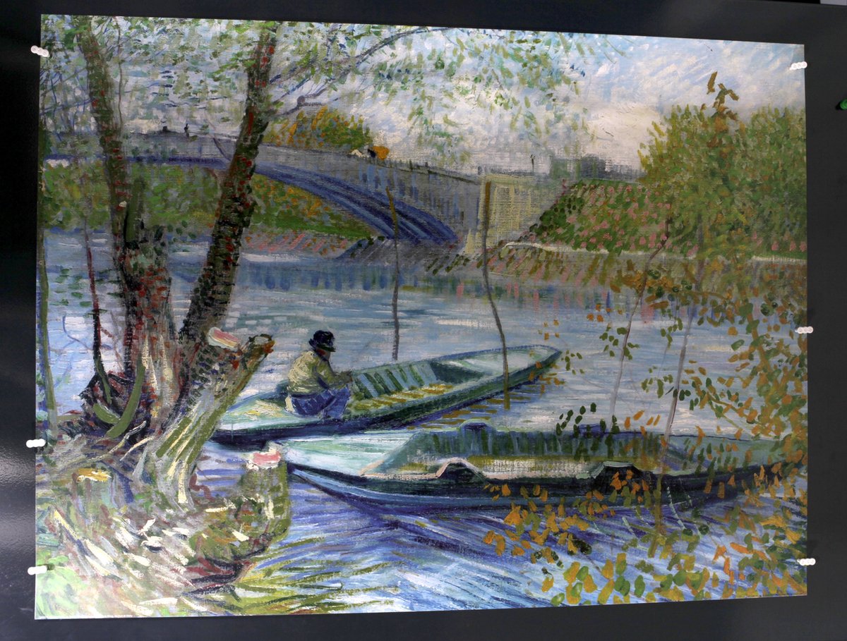 Catch Projecten Vincent van Gogh - Vissen in de lente, Pont de Clichy - Kunstposter - 60x80 cm Multicolour