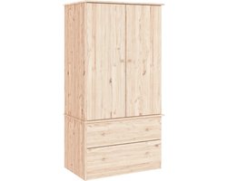 vidaXL - Kledingkast - ALTA - 90x55x170 - cm - massief - grenenhout