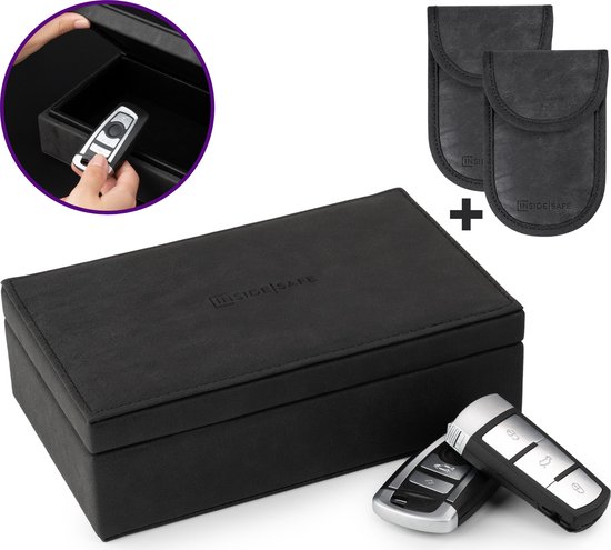 Coffre Safe intérieur pour clé de voiture Faraday Box - Clé de voiture antivol RFID - Étui d'entrée sans clé - Housse de protection RFID pour clé de voiture