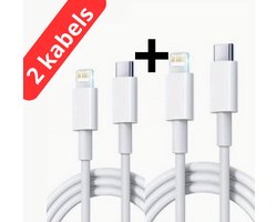 foto van iPhone Oplader Kabel - iPhone oplader - iPhone kabel - iPhone oplaadkabel - iPhone snoertje - iPhone snoertje 1 Meter - iPhone Kabel Apple - usb c - 6/7/8/X/Xr/Xs/11/12/13