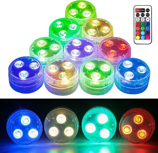 Foto: Aquarium decoratie aquarium filter aquariumlamp onderwaterlicht incl set van 10 stuks met afstandsbediening voor zwembad aquarium vaas en badkuip