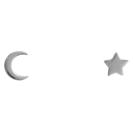 Jomide Clips d'oreilles Lune & Etoile - Couleur argent