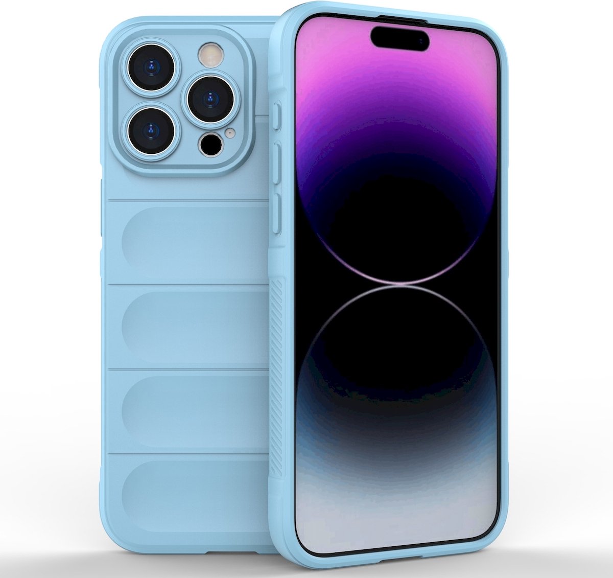 Mobigear Hoesje geschikt voor Apple iPhone 15 Pro Max Telefoonhoesje Flexibel TPU | Mobigear Bumpy Backcover | iPhone 15 Pro Max Case | Back Cover - Blauw