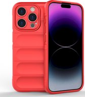 Mobigear Bumpy Phone Case adapté pour Apple iPhone 15 Pro Case Flexible TPU Back Cover - Rouge