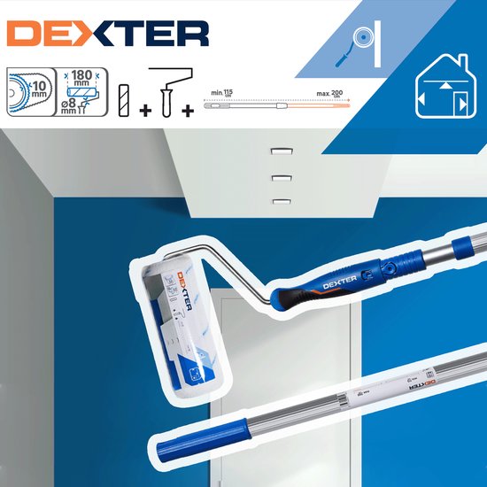 DEXTER universele roller met telescopische stang universele verfroller voor muren... bol
