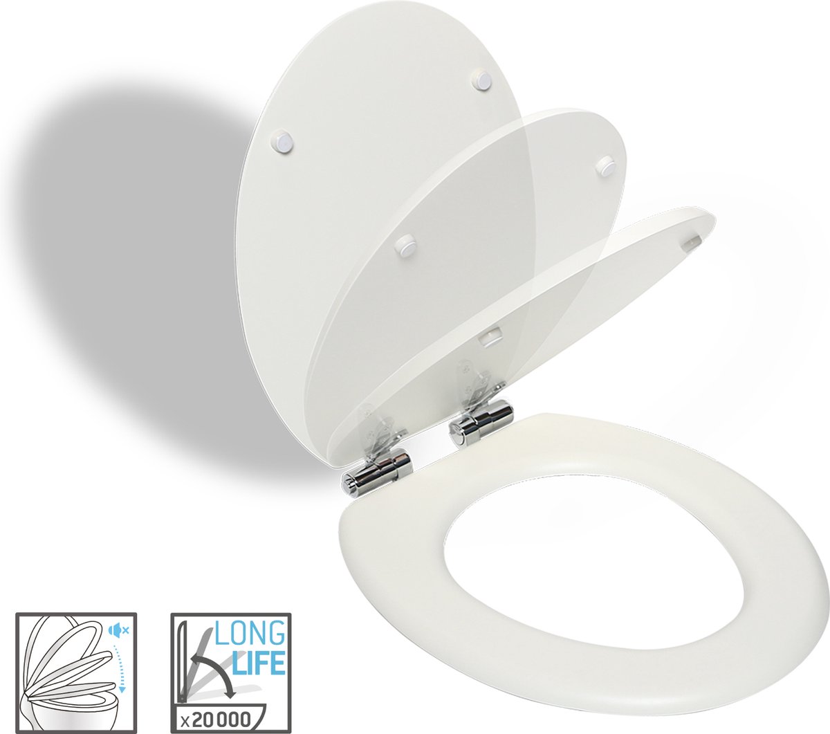 SENSEA - Abattant WC ovale - MDF - Finition blanc mat - POP