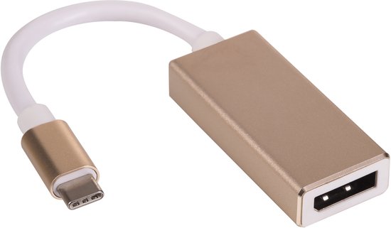 Akyga AK-AD-56 changeur de genre de câble USB Typ C DisplayPort Or, Blanc
