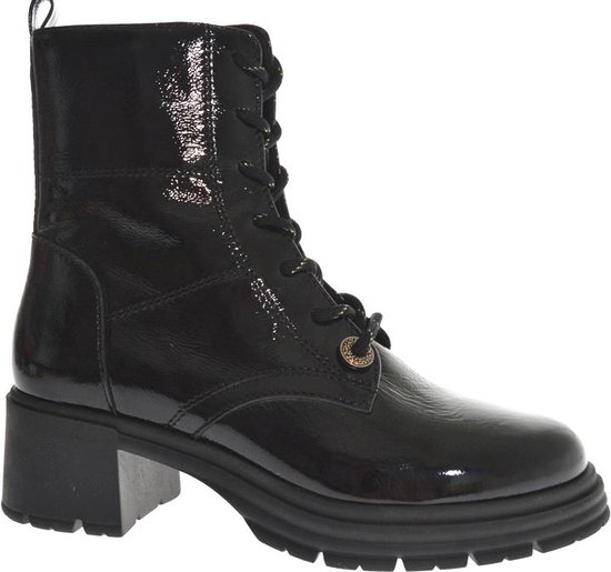 Piedi Nudi Manhattan 2 Lak Black Patent Dames Veterboot - Zwart