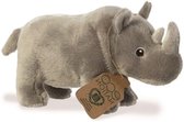 Aurora Eco Nation pluche knuffeldier neushoorn - grijs - 24 cm - Safari dieren thema speelgoed