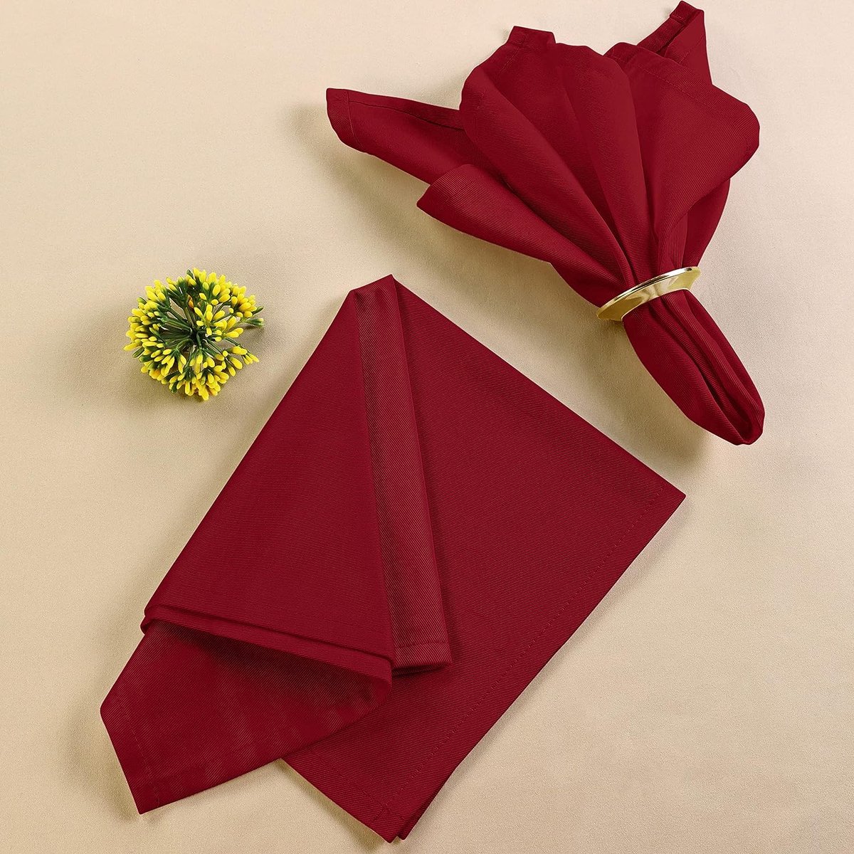 Kitchen Doek Servetten [12 Pak, Rood] 46x46 cm Katoen Blend Wasbaar en Herbruikbaar Tafel Diner Servetten voor Hotel, Lunch, Restaurant, Bruiloften, Evenement en Partijen