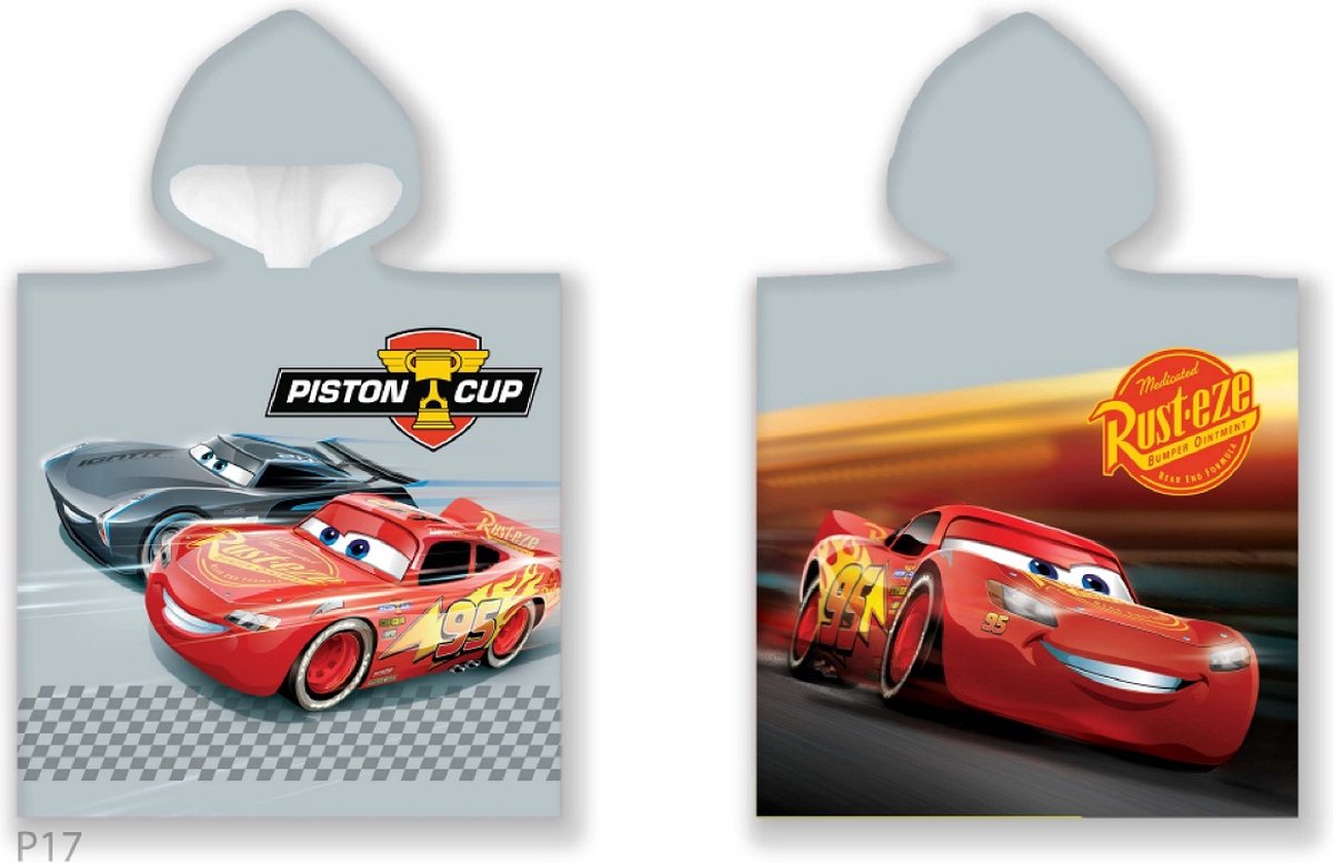 Cars poncho 55x110cm Badlaken Katoen