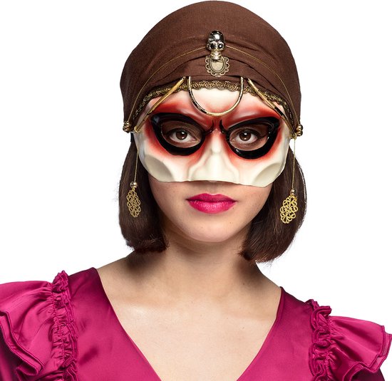 Boland Horror Maske Mit Haaren Für Erwachsene – Gruselige Gesichtsmaske Für Halloween & Karneval, Blut-Effekt