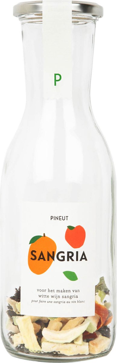 Pineut ® Sangria Wit - Sangria Kan (alternatief) - DIY Pakket - Witte Wijn, Mango, Appel & Munt - Origineel Cadeau - Zomers Drankje - Fris & Gezellig Genieten - Pineut