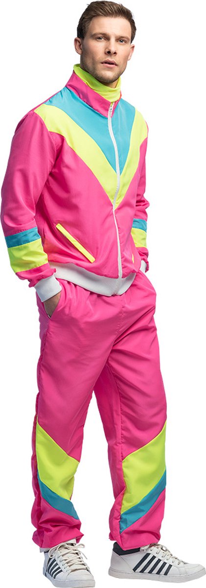 Boland Trainingspak Retro dude neonroze (M) Volwassenen