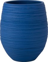 J-Line Cachepot Fiesta Ceramique Bleu Large