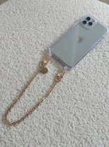 xoxo Wildhearts telefoonkoord - Dreamy - Kort koord - Geschikt voor iPhone - Geschikt voor Samsung - Universeel - Phone cord - Telefoonketting - Koord voor telefoon - Telefoon hanger ketting goud