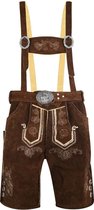 Bel Party Wears / Lederhosen - Oktoberfest - Rundleer - Herakles - Kleur: Bruin - Met Bretels - Riem Maat 48