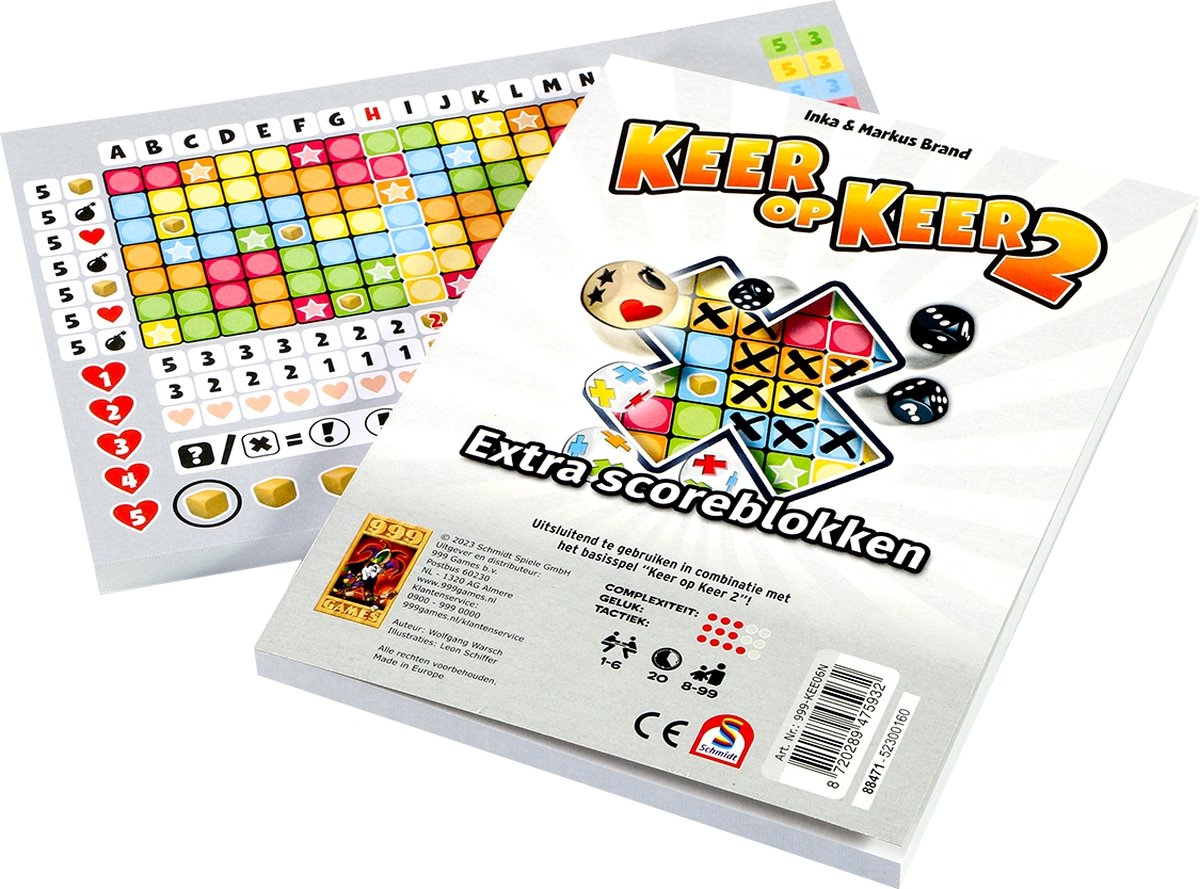 999 Games - Scoreblokken - Keer op Keer 2 - Twee stuks Level 1 - Dobbelspel — afbeelding 9