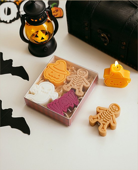 Halloween - Kaars 8 Stukken - Van 4 vormen - Feest Korting - Geurkaarsen Kaarsenset - Aromatherapie Kaars - Figuurkaars