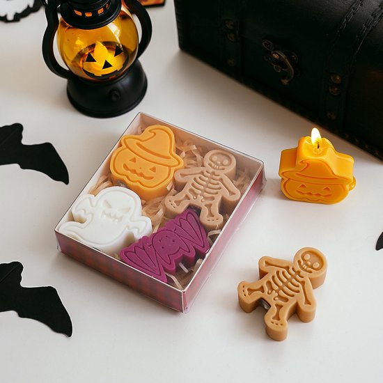 Halloween - Kaars 8 Stukken - Van 4 vormen - Feest Korting - Geurkaarsen Kaarsenset - Aromatherapie Kaars - Figuurkaars