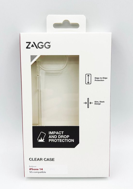 ZAGG Slim Back Cover - Geschikt voor Apple iPhone 14 (6.1") - Transparant