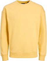 JACK & JONES Star basic sweat crew neck regular fit - heren sweatshirt katoenmengsel met O-hals - geel - Maat: XXL