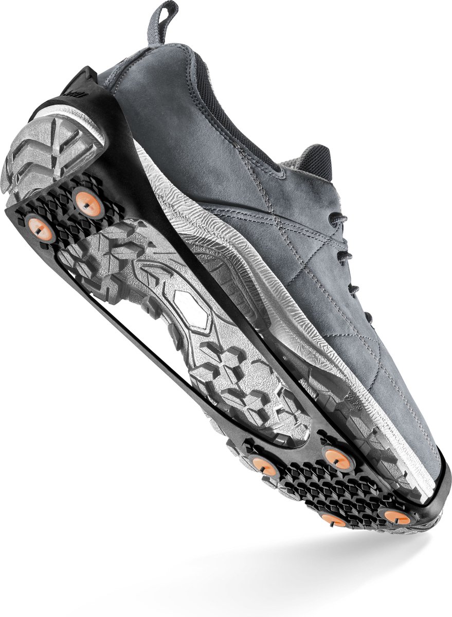 Springyard Walksafe SteadyGrip antislipzooltjes spikes ijs en sneeuw geschikt voor wandelen stevige grip Zwart