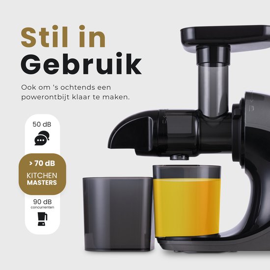 KitchenMasters Slowjuicer - Juicer voor groenten en fruit - 700ml - Zwart van KitchenMasters — afbeelding 2