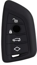 Siliconen Sleutelcover - Zwart Sleutelhoesje Geschikt voor BMW 1 serie / 3 serie / 5 Serie / 7 Serie / X1 / X3 / X4 / X5 / F16 / G20 / G30 / F11 / M - Sleutel Hoesje Keycover - Auto Accessoires