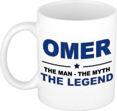 Nom cadeau Omer - L'homme, le mythe la légende tasse à café / tasse 300 ml - nom / noms tasses - Cadeau pour anniversaire / fête des pères / retraite / succès / merci