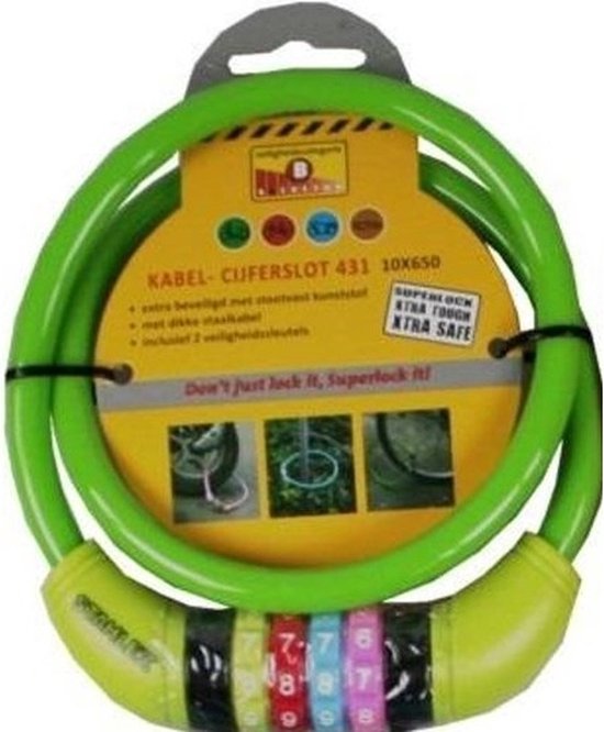 Stahlex Cijfer kabelslot - groen - 10 x 650 mm - fietsslot van Stahlex — afbeelding 3