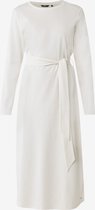 Lange Mouwen Jersey Jurk With Belt Dames - Pearl White - Maat L