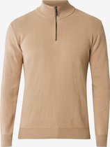 Half Zip Sweater Mannen - Donker Zand - Maat XXL