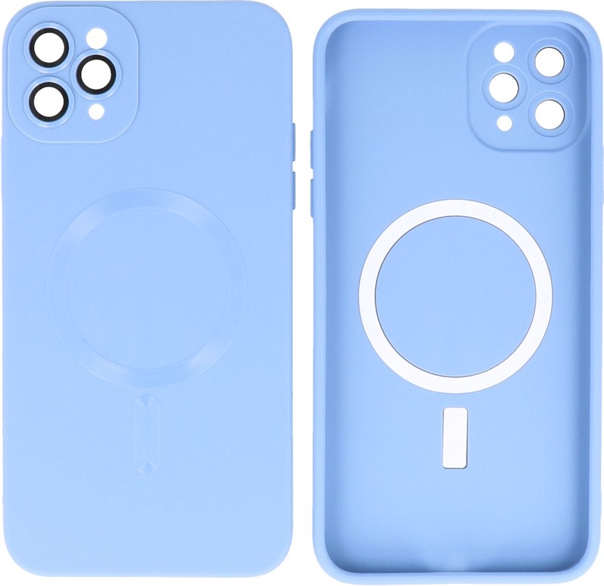 MagSafe Hoesje - Backcover met Camera Beschermer voor de iPhone 11 Pro Max - Blauw