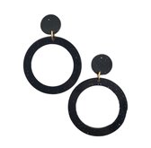 VILLA COCO Bella - Zwarte oorbellen met glitter - Lichtgewicht - Acryl - Moderne oorstekers - Dames oorhangers -Zwart