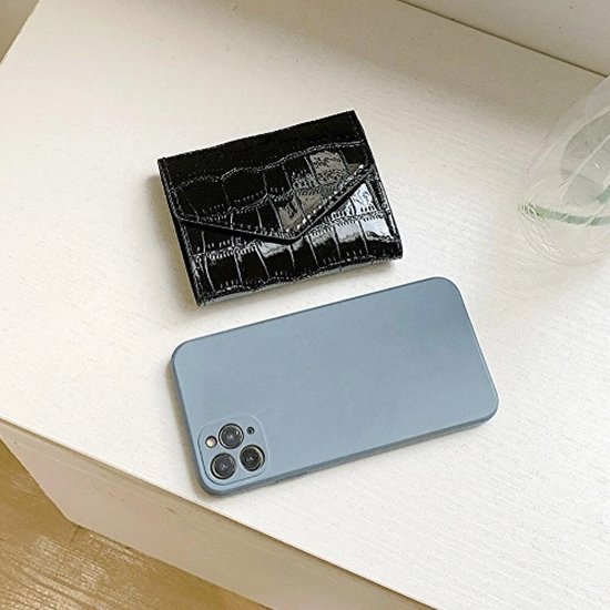 Portefeuille Croco - Rose | 11x9x1xcm | Simili cuir | Mode Favorite