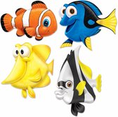 Decoratie tropische vissen groot 8 stuks - Onderwaterwereld decoraties - Themafeestversiering - Thema verjaardagversiering
