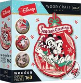 Trefl - Puzzles - "160 Wooden Shaped Puzzles" - Mickey and Minni's Christmas Adventure / Disney Mickey Mouse and Friends FSC Mix 70%