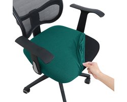Covers by Ralfos* Bureaustoelhoes voor zitting Smaragdgroen - HOES - Chair cover - Ralfos zitting Bureaustoelhoes - Bureaustoel hoes - Groen - Waterafstotende stoelhoes - Stretch - Kantoor en thuisgebruik - Wasmachine bestendig - Cadeau tip