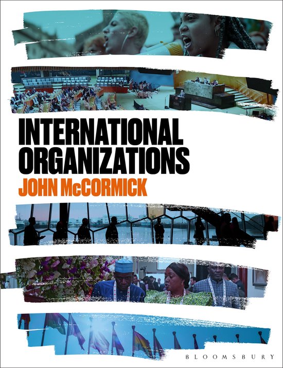 Internationale Organisaties John McCormick, Bloomsbury. Beelden van demonstranten, VN-zaal, mensen in congres, bloemen en vlaggen.