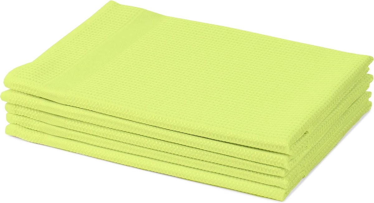 Set van 5 glazen doeken, 45 x 65 cm - groen