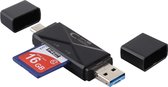 USB 3.0 / Micro-USB / USB-C multi Card Reader voor SD en Micro-SD / TF - Zwart - Provium