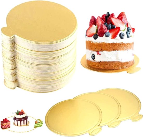100 Pièces Mousse Assiettes à Gâteaux Papier Doré, Cupcake Dessert  Présentoir à