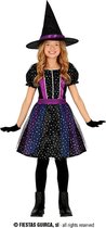 Fiestas Guirca - Zwarte heks sterren meisjes (10-12 jaar) - Carnaval Kostuum voor kinderen - Carnaval - Halloween kostuum meisjes