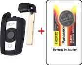 Autoleutel 3 knoppen + Batterij CR2032 geschikt voor Bmw sleutel / Bmw autosleutel / Bmw sleutelbehuizing.
