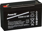 Exide Powerfit S306 / 12SR loodbatterij met Faston 6,3 mm 6V, 12000 mAh