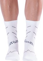 veloToze Cycling Sock - Active Compression White/Grey - Small/Medium - Sokken