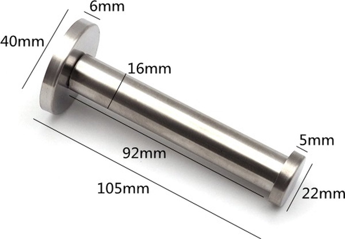 Kledingstang voor aan de Muur 10cm Zilver