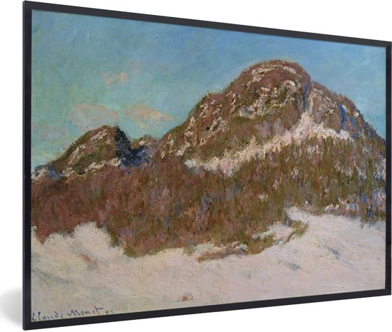 Fotolijst incl. Poster - De berg Kolsaas - Schilderij van Claude Monet - 90x60 cm - Posterlijst