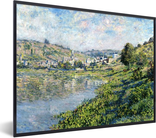Fotolijst incl. Poster - Landscape at Vetheuil - Schilderij van Claude Monet - 40x30 cm - Posterlijst